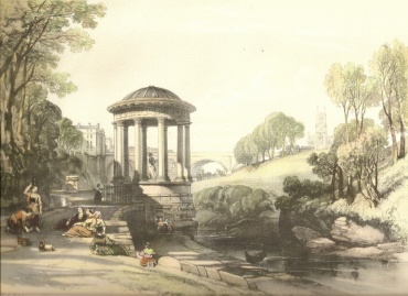 Lithograph print by W. L. Leith of St. Bernhard's Well.